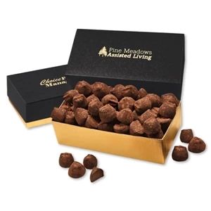 Cocoa Dusted Truffles in Black & Gold Gift Box