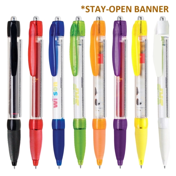 Stay-Open Plastic Banner Pen - Image 1