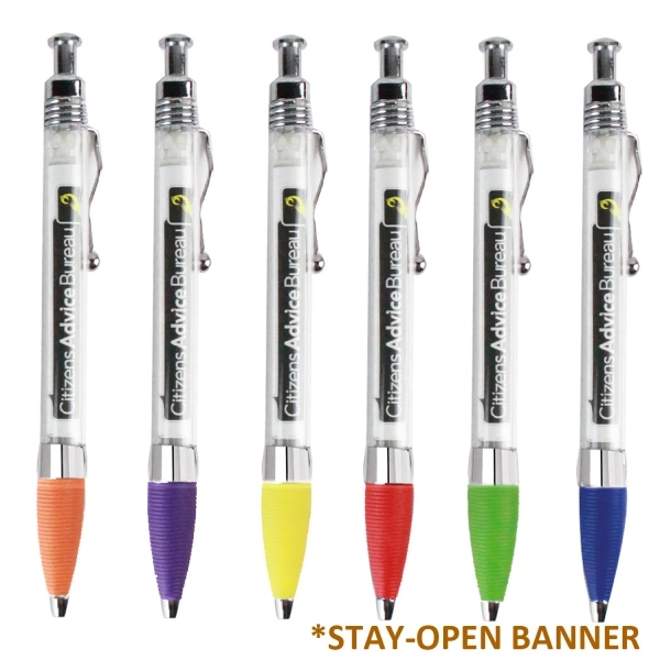 Stay-Open Plastic Banner Pen - Image 1