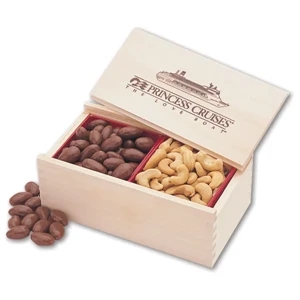 Chocolate Almonds & Cashews in Wooden Collector's Box