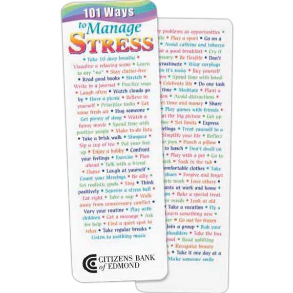 101 Ways To Manage Stress Bookmark
