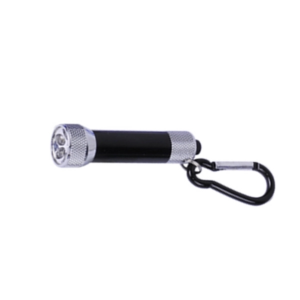 5 LED Metal flashlight with carabiner - Image 2