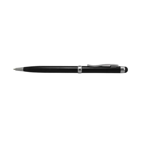 Classic twist-action metal ballpoint pen with stylus - Image 2
