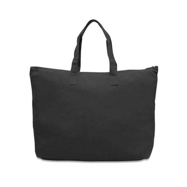 Large Zippered Canvas Tote - Image 2