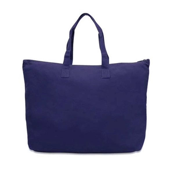 Large Zippered Canvas Tote - Image 3