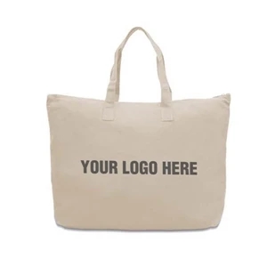 Large Zippered Canvas Tote
