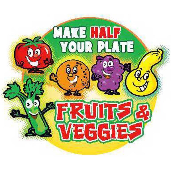 Make HALF Your Plate Fruits &amp; Veggies Temporary Tattoo