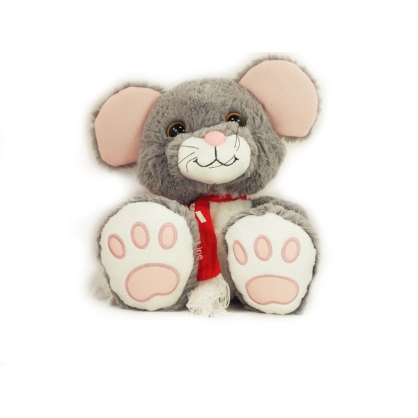 12&quot; Scurry Mouse Taddle Toes with scarf one color imprint