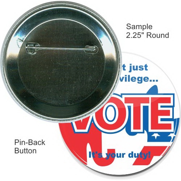 Pin-back 2 1/4 Inch Round Button