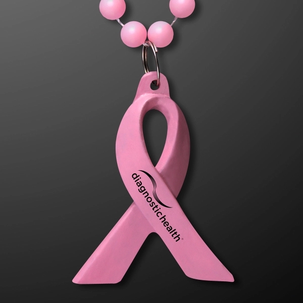 Breast Cancer Awareness Pink Ribbon Beads (No Light) - Image 1