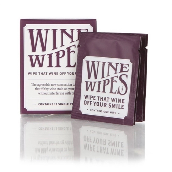 Wine Wipes, Set of 12 Disposable Wipes - Image 2