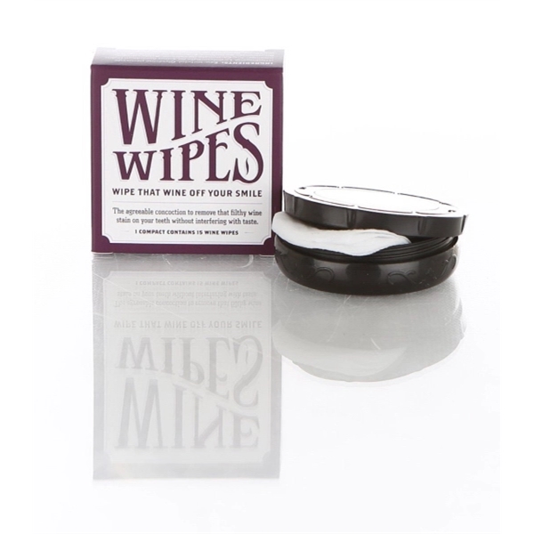 Wine Wipes, Mirror Compact w/ 15 Disposable Wipes - Image 2