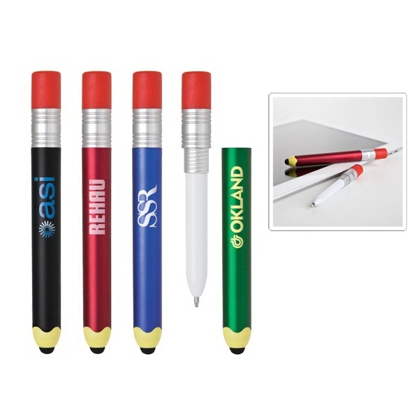 Pencil Shaped Stylus Ballpoint Pen - Image 1