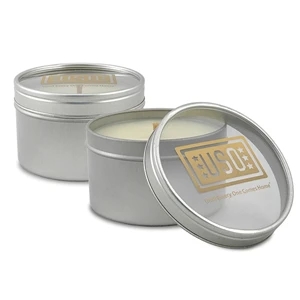 8 oz. Clear Window Soy Travel Tin Candle