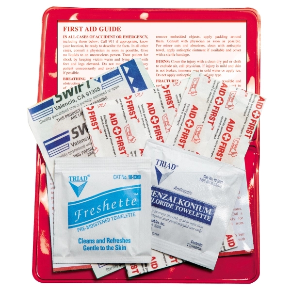 10 Piece Economy First Aid Kit in Colorful Vinyl Pouch - Image 3