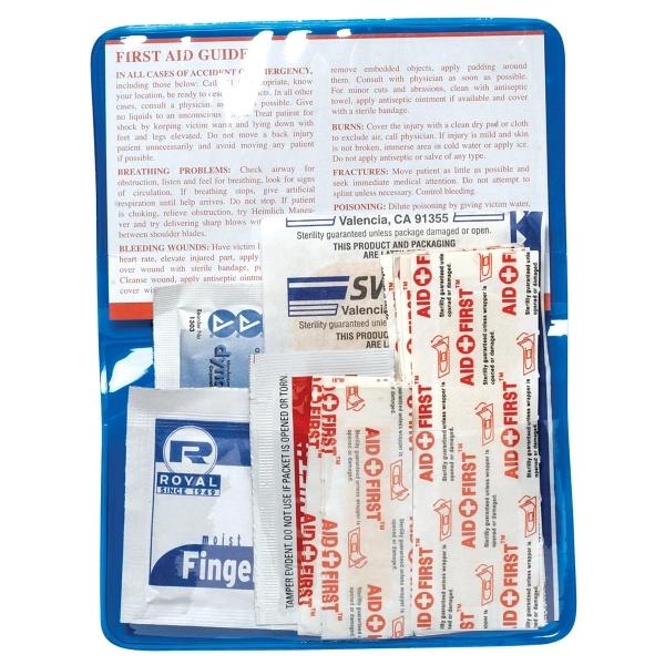 15 Piece Economy First Aid Kit in Colorful Vinyl Pouch - Image 3