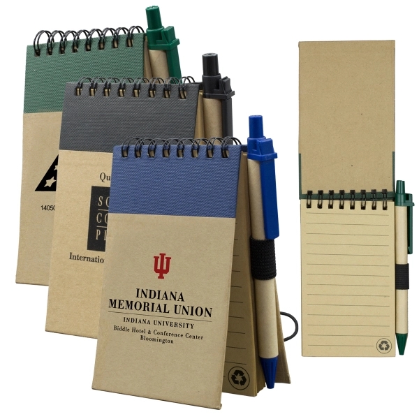 Recycled Jotter Notepad with Recycled Paper Pen