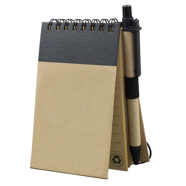 Recycled Jotter Notepad with Recycled Paper Pen - Image 3