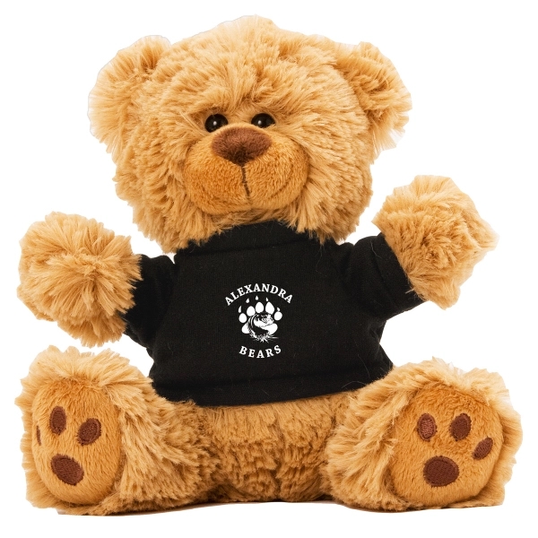 6" Plush Teddy Bear With Choice of T-Shirt Color - Image 3