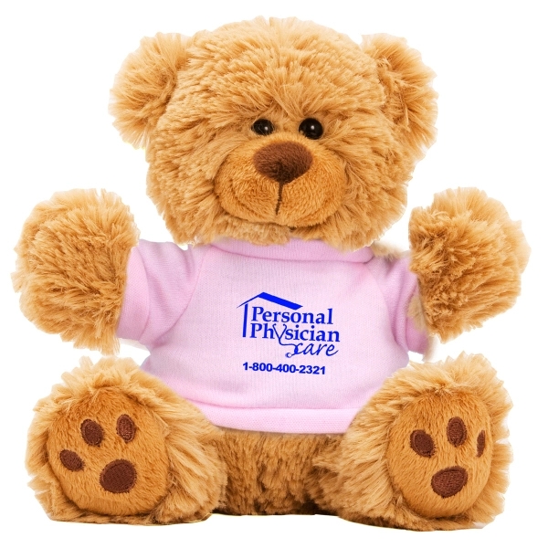 6" Plush Teddy Bear With Choice of T-Shirt Color - Image 10