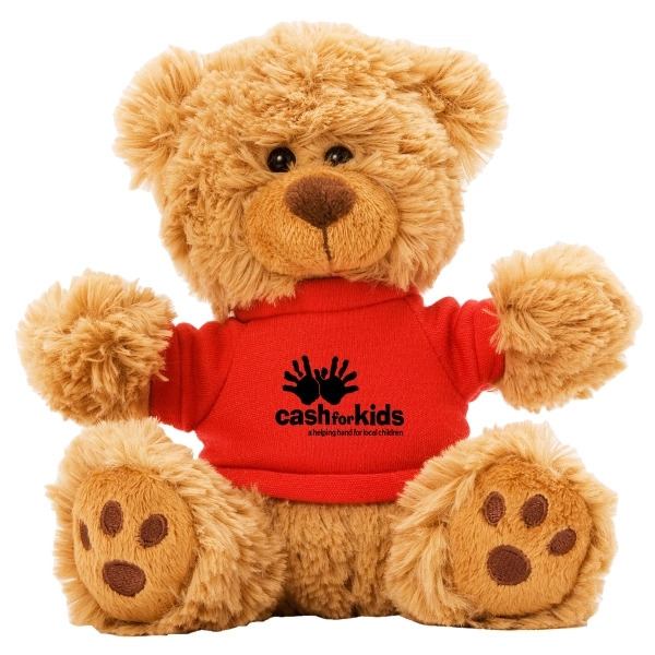6" Plush Teddy Bear With Choice of T-Shirt Color - Image 12
