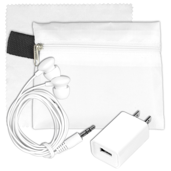Tech Travel Accessory Kit with Microfiber Cleaning Cloth - Image 7