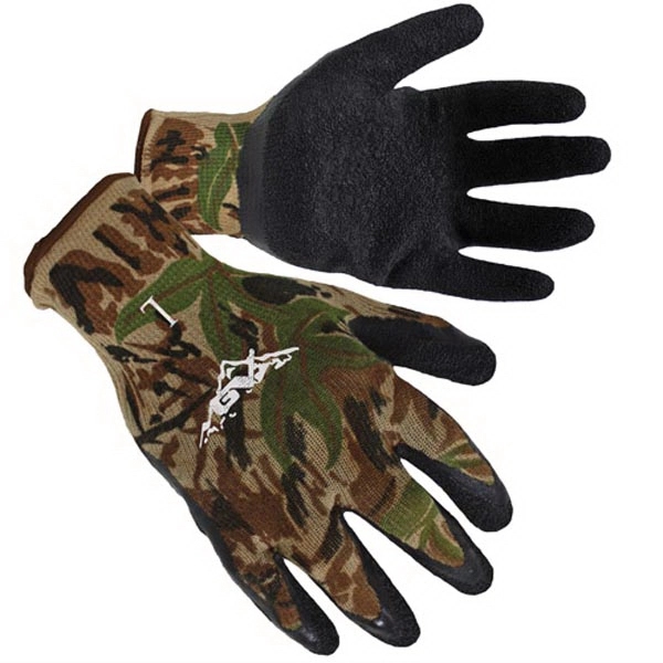 Camo Shell with Black Textured Latex Palm Coated Gloves