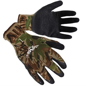 Camo Shell with Black Textured Latex Palm Coated Gloves