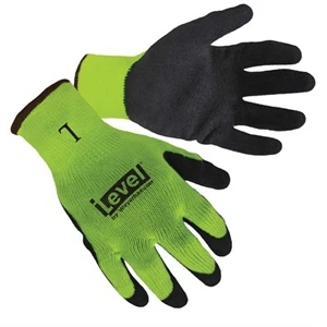 Hi-Viz Lime Shell w/ Black Textured Latex Palm Coated Gloves
