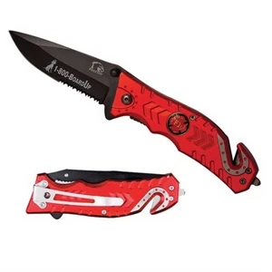 Premium Black Blade Rescue Knife with FD Emblem