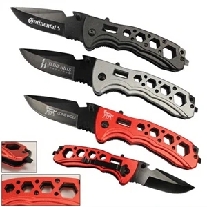 Multiple Function Pocket Knife With Wrench Holes On Handle