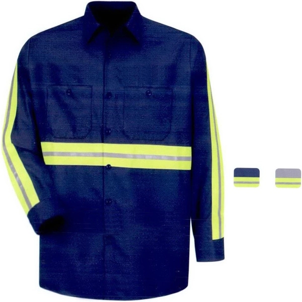 Men's Enhanced Visibility Industrial Work Shirt-Short Sleeve