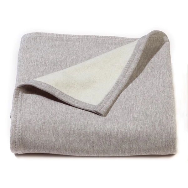 Grey Jersey Fleece Throw Blanket