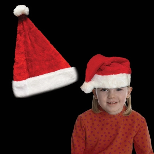 Child-Sized Red Plush Santa Hat - Image 1