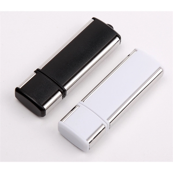 AP Rectangular USB Flash Drive with Silver Trim - Image 2