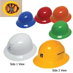Full Brim Hard Hat with 6-Point Ratchet Suspension