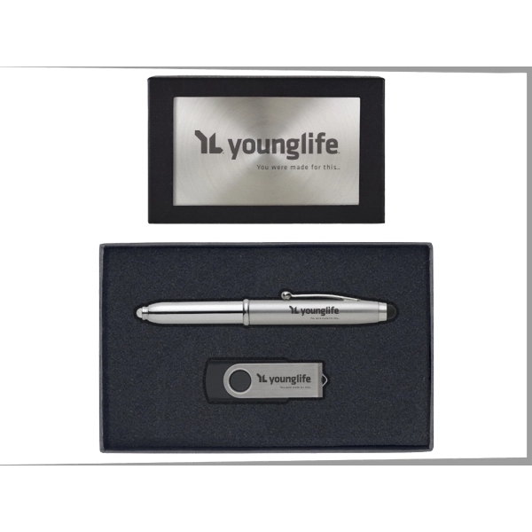 Gift Set with 8GB USB and 3 in1 Stylus/Pen/Flashlight - Image 2