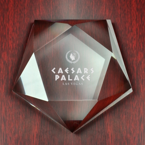 Pentagon Glass Crystal Paperweight - Image 1