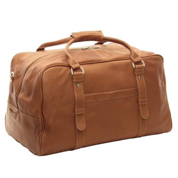 Genuine Leather Large Top-Zip Duffel Bag