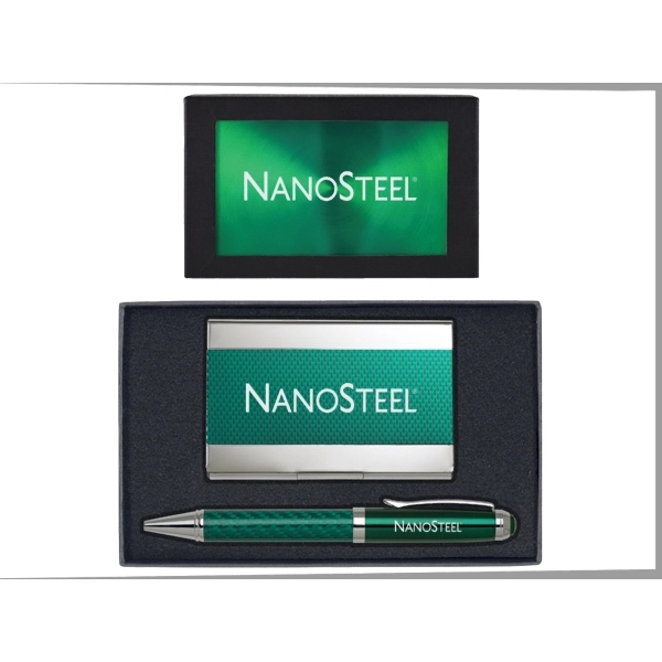 Carbon Fiber Ballpoint Pen and Business Card Holder - Image 5