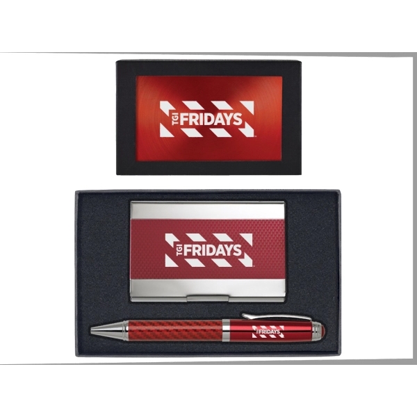 Carbon Fiber Ballpoint Pen and Business Card Holder - Image 6
