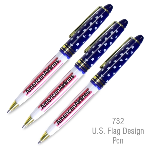 US Flag Design Pens, Patriotic Ballpoint Pen - Image 1