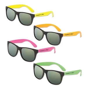 Classic Neon Sunglasses with Mirrored Lens