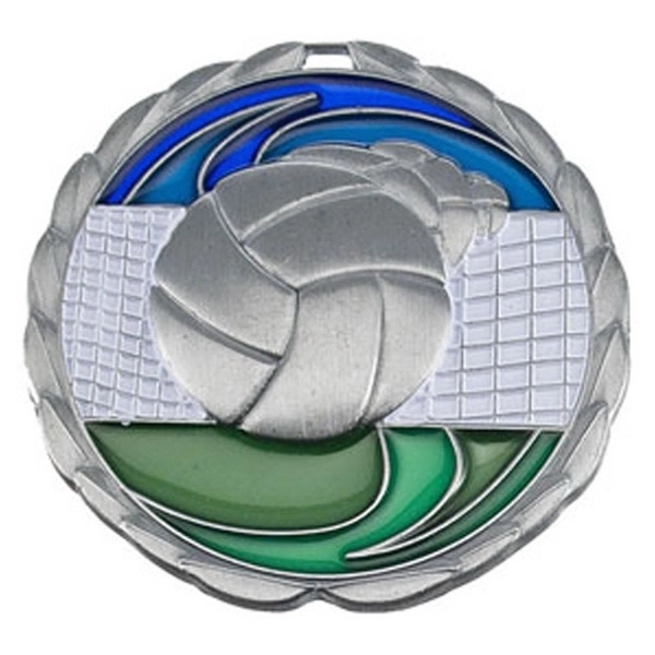 2 1/2" Volleyball Color Epoxy Medallion - Image 3