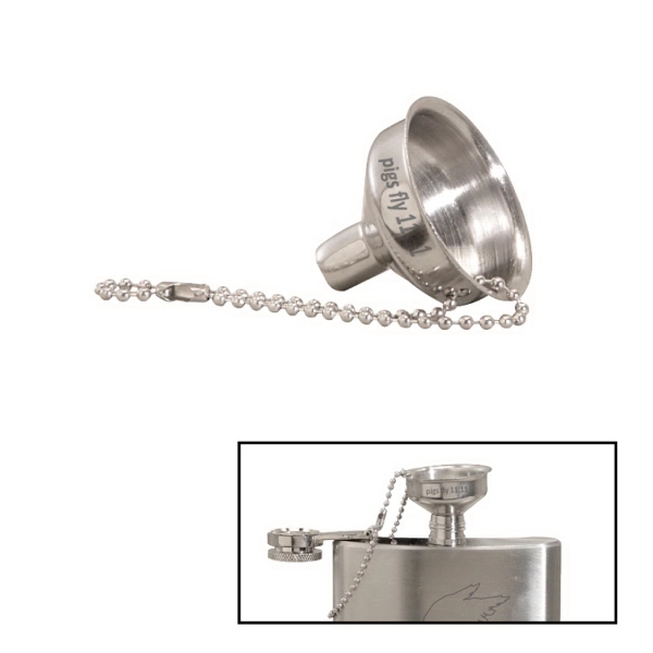 Mini Polished Stainless Steel Flask Funnel - Image 1