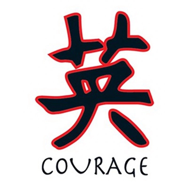 Glow in the Dark Courage Kanji Temp Tattoo