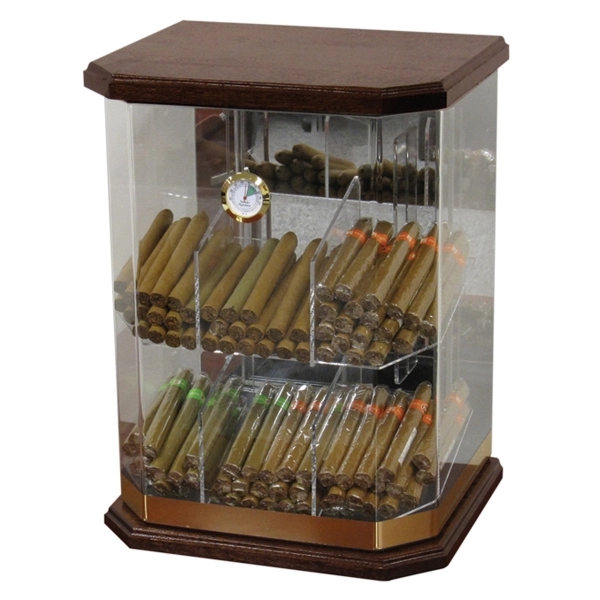 The Frankling Wood & Acrylic Cigar Humidor Display