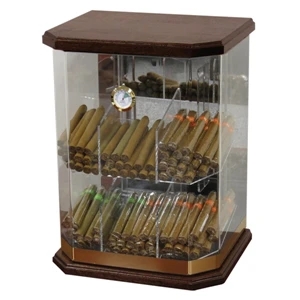The Frankling Wood & Acrylic Cigar Humidor Display