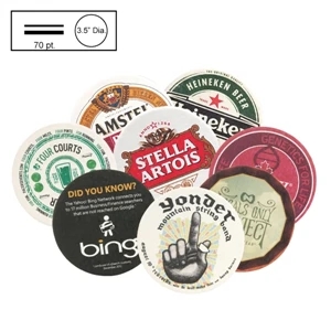 3.5" Circle Med Weight Pulpboard Coaster w/4 Color Process
