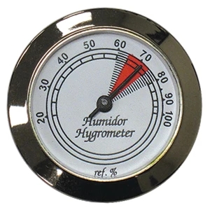Silver Cigar Humidor Hygrometer